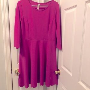 Hot Pink Scallop Trimmed Dress